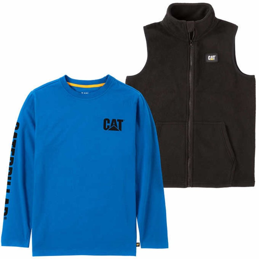 Caterpillar Youth Vest and Long Sleeve Tee